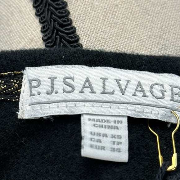 PJ Salvage Long Sleeve Crew Neck Majestically Purrrfect Lounge Sleep Top - Black - Picture 7 of 10